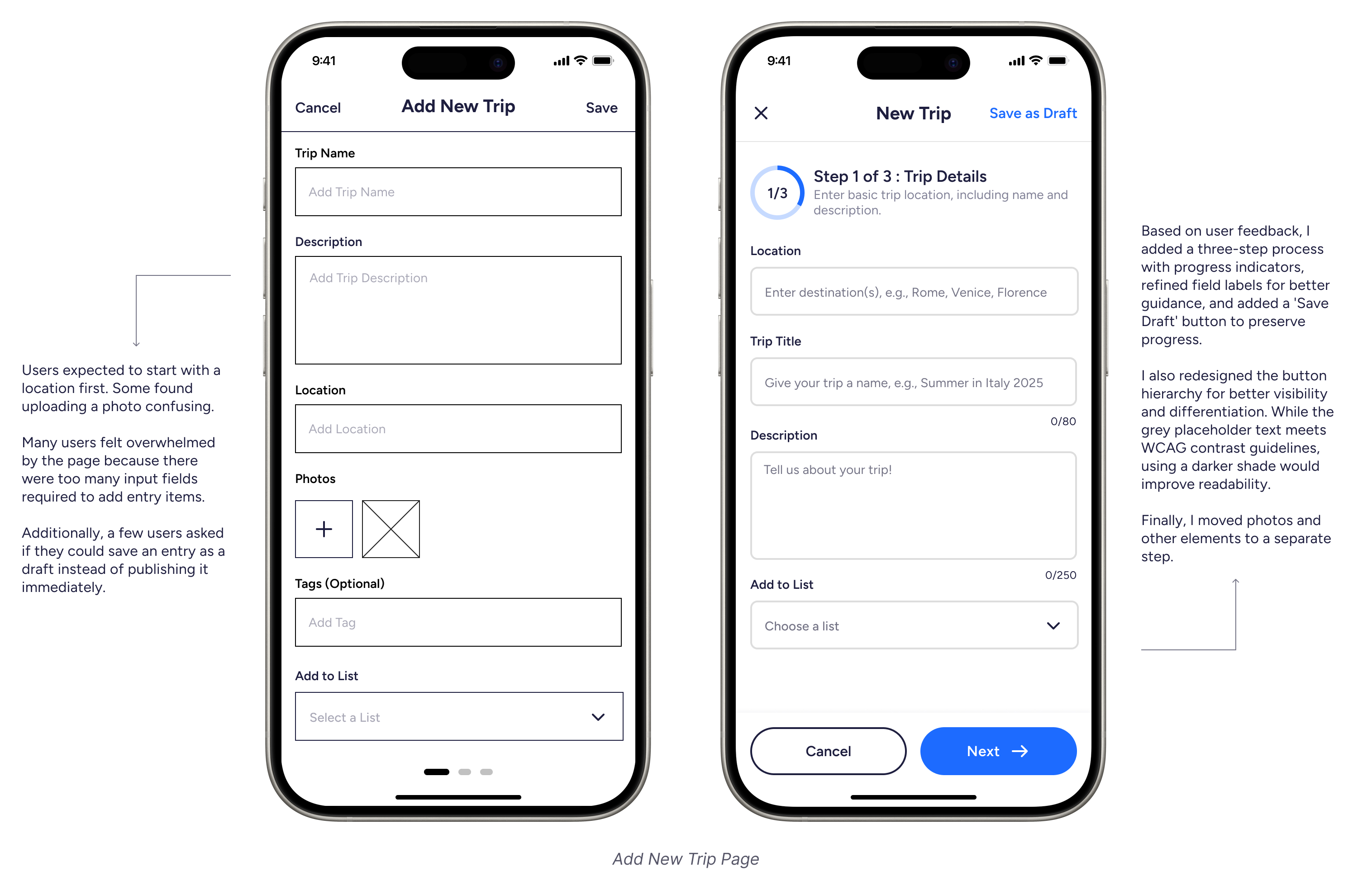 Add New Trip Page